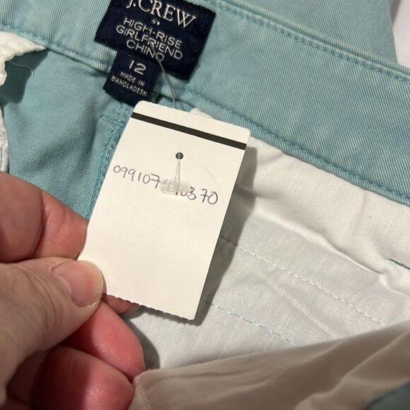 J. Crew Factory AD156 Seafoam Green High-rise Girlfriend Chino pants NWT - Picture 7 of 10